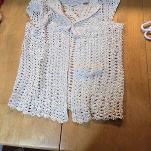 Crochet Sleeveless Vest  Cardigan